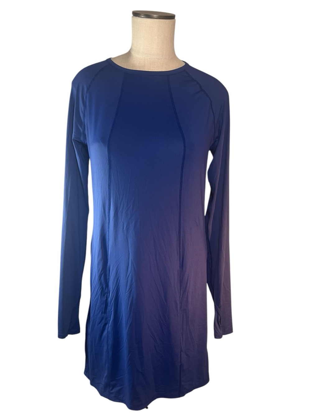 Bloq UV Navy Blue Long Sleeve UPF 50+ Swim Dress Modest Beach Pool Vacation